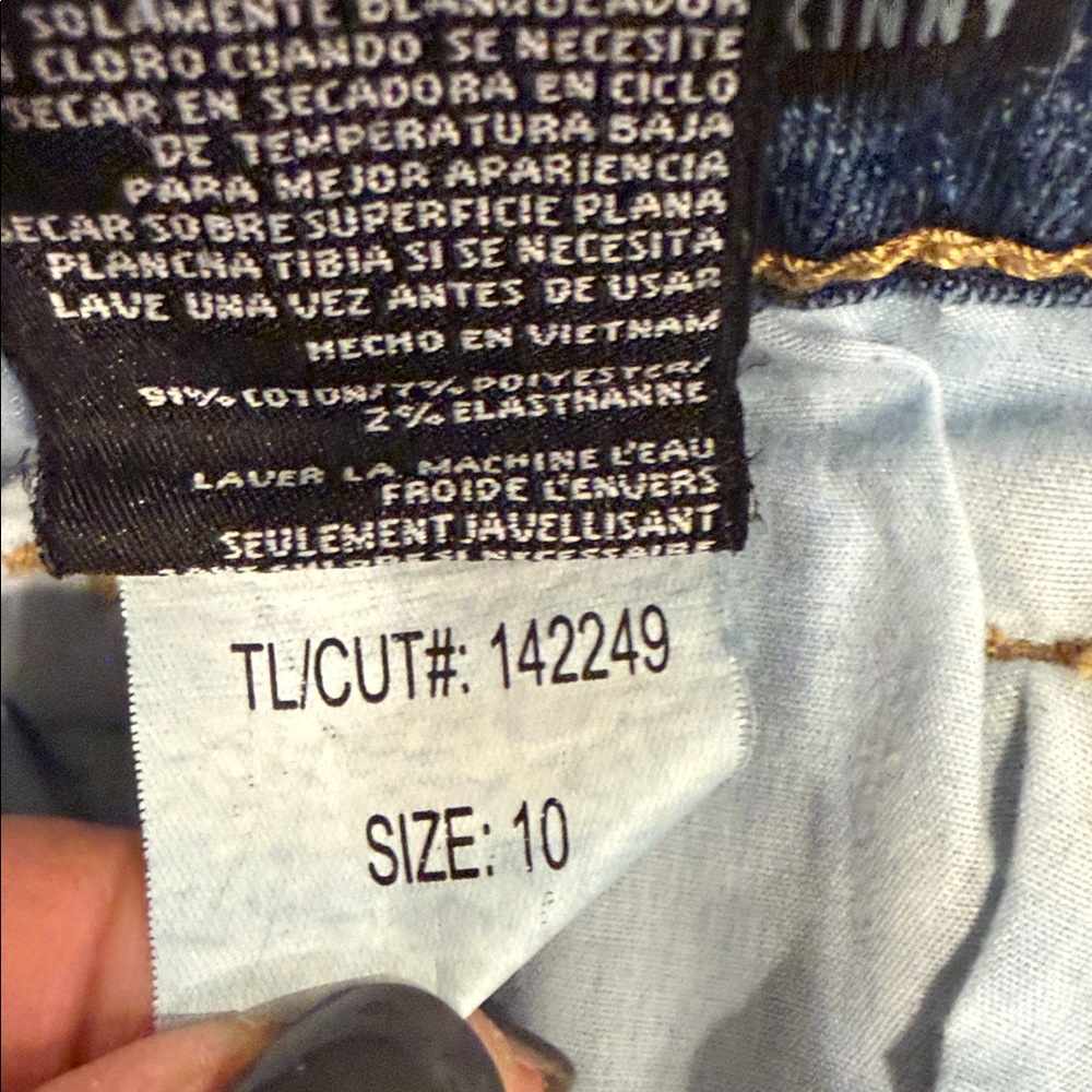 KUT Connie High Rise Skinny Jeans Sz 10 Raw Hem Button Fly Stretch Denim - Picture 9 of 10